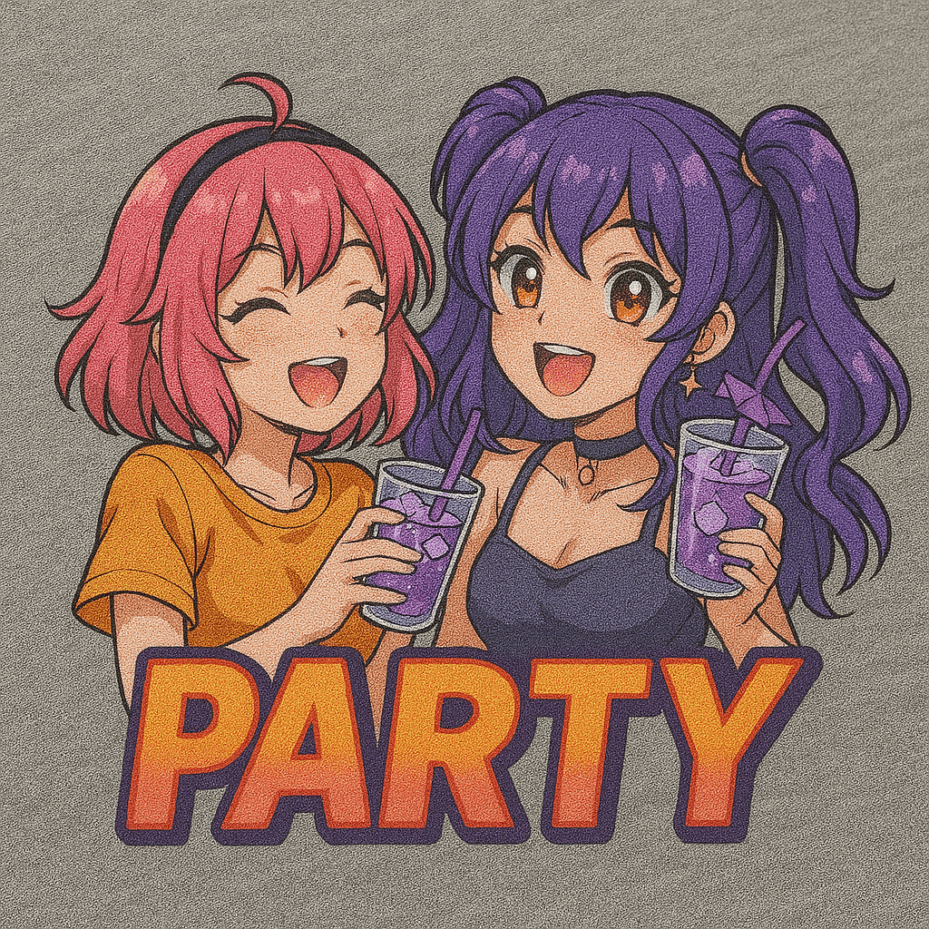 DTF potisk anime motivu na bavlněném textilu